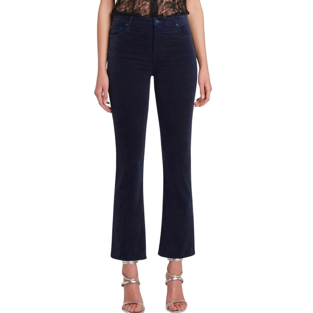 7 FOR ALL MANKIND Velvet High Waist Skim Kick Ink Midnight Blue Pants Fairy - 26
